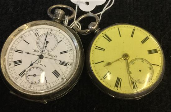 2 silver pocket watches